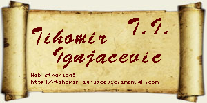 Tihomir Ignjačević vizit kartica